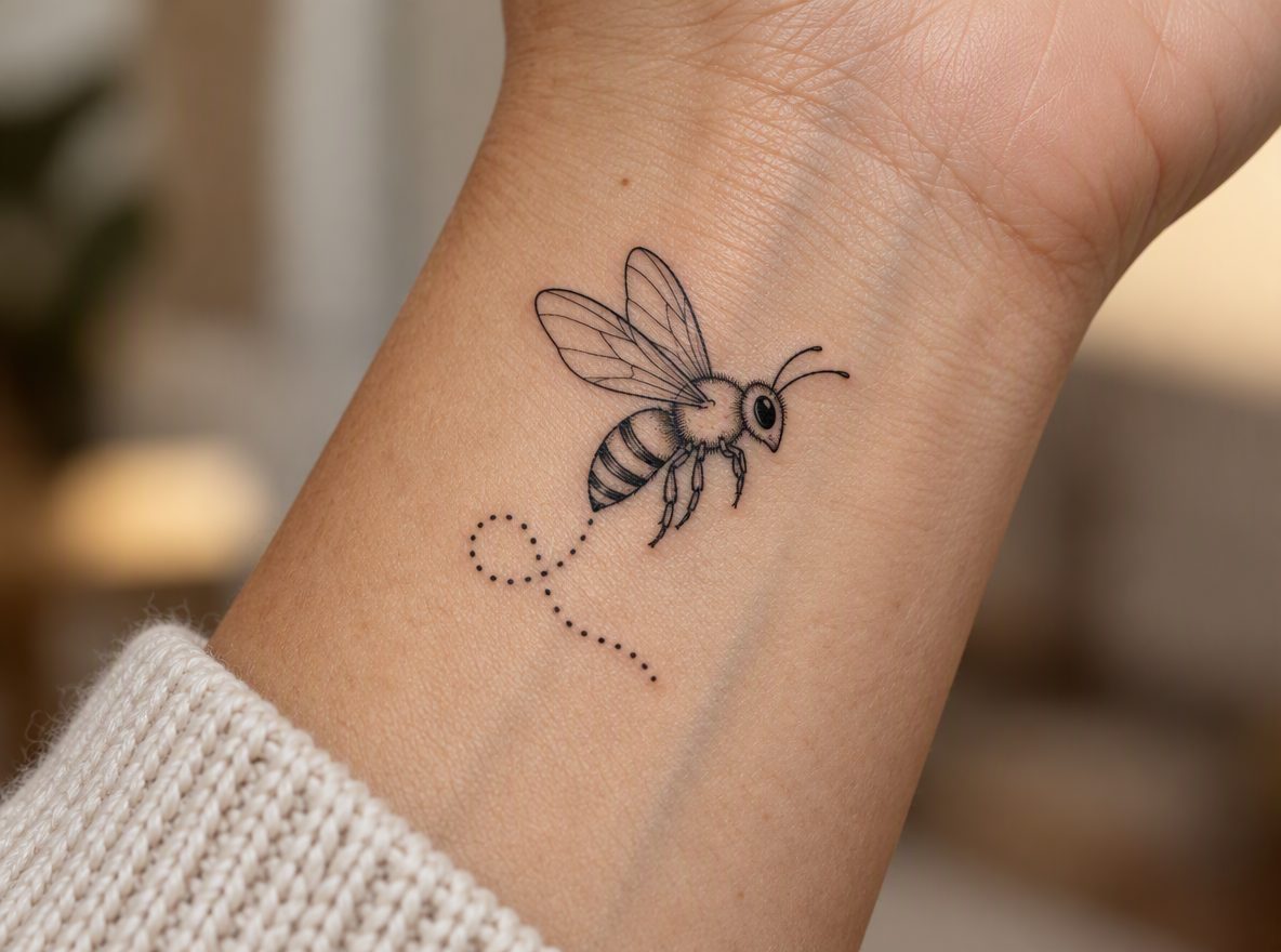 Bee tattoo idea (AI-generated preview)
