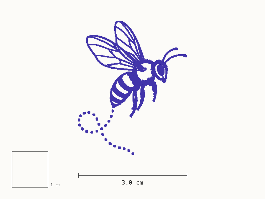 Bee tattoo stencil at real size
