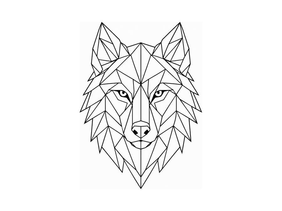 Geometric wolf design reference