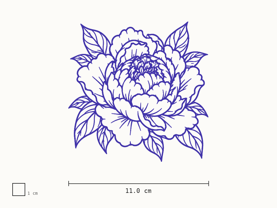 Small Wrist Cover-Up tattoo stencil at real size