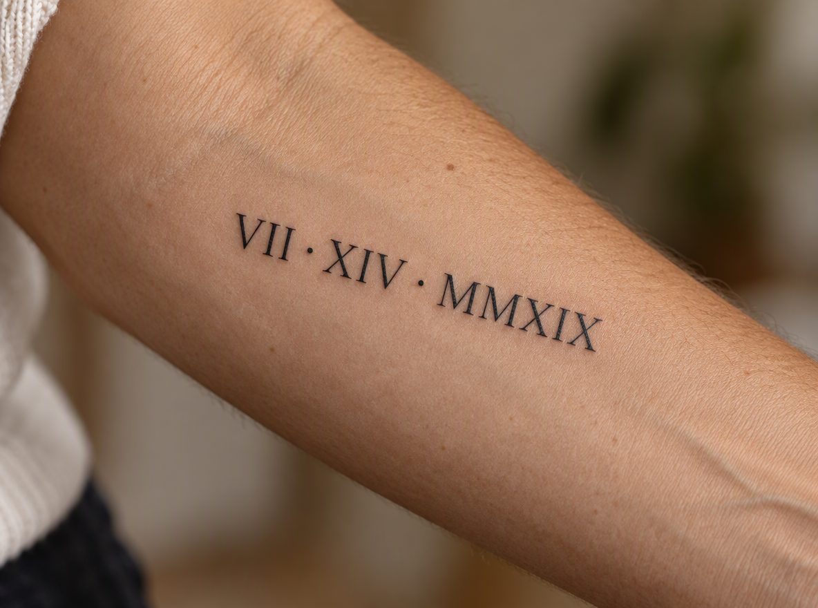 Roman Numeral tattoo idea (AI-generated preview)