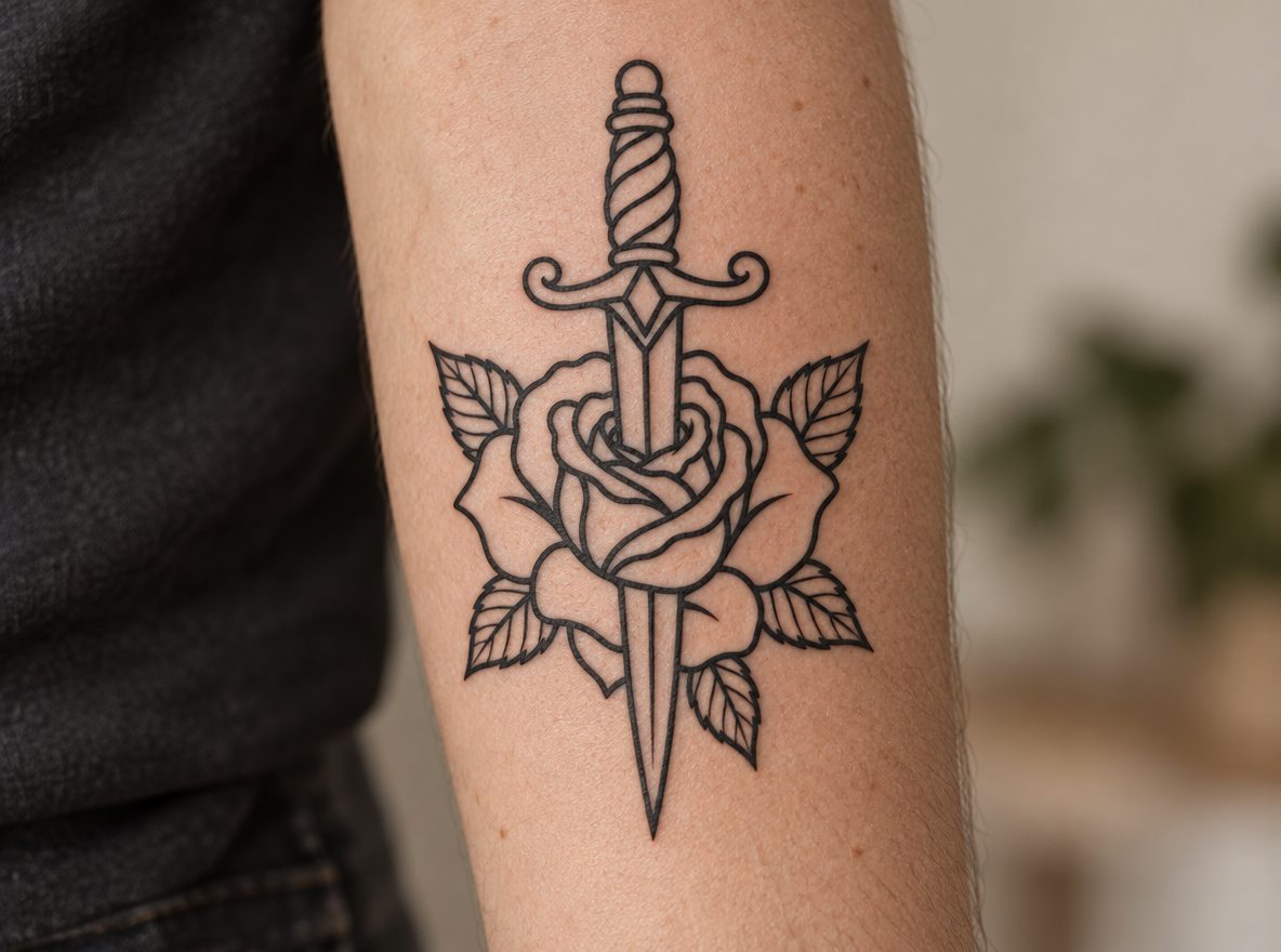 Traditional and neo-traditional tattoo (AI-generated preview)