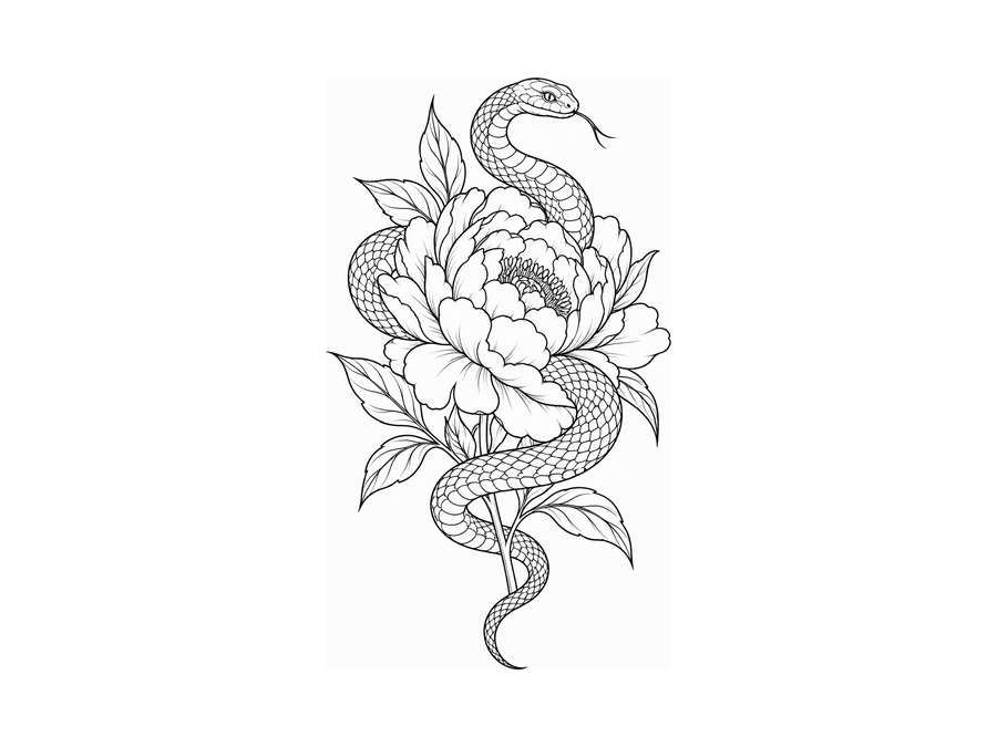 Snake & peony