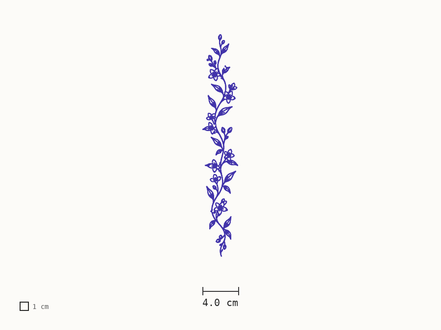 Fine Line Spine tattoo stencil at real size