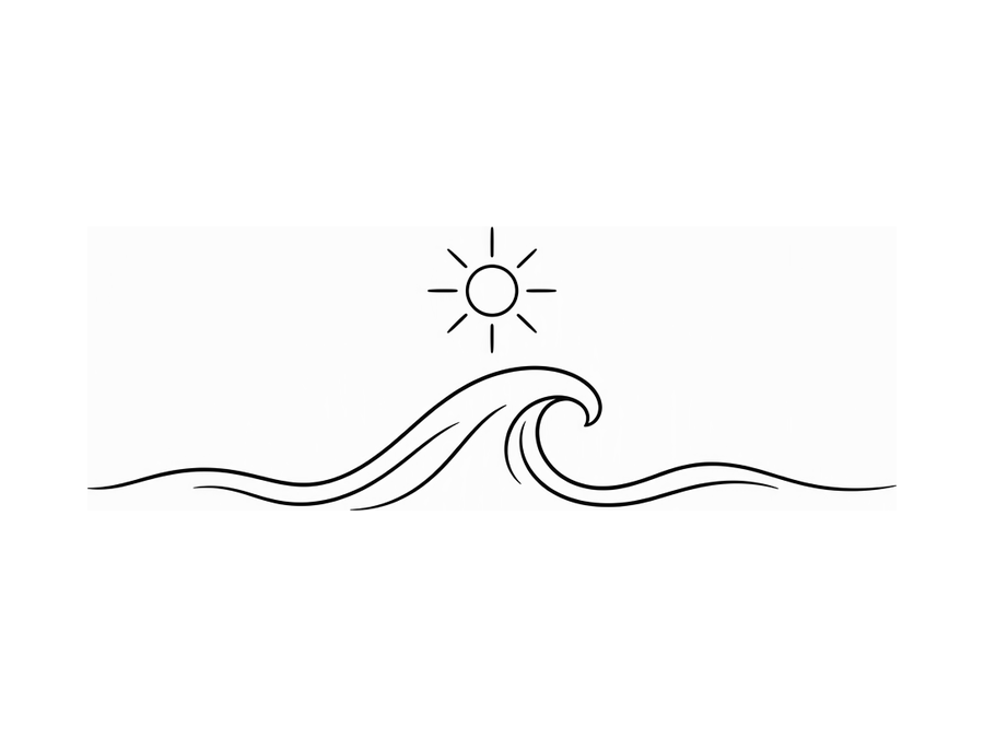 Minimal wave and sun design